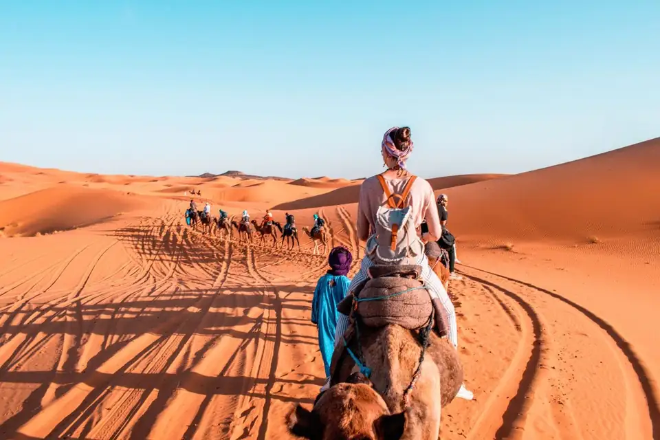Camel trek with a local guide in the Merzouga dunes