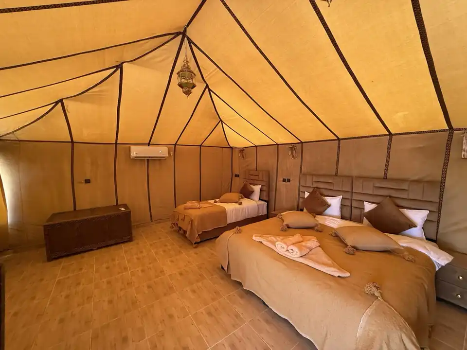 Inside a luxury tent at Milagro Luxury Camp